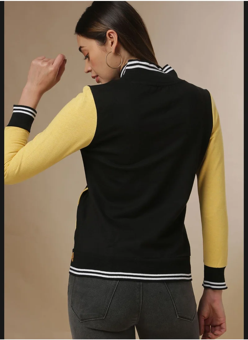 Campus Sutra Color block Sweatshirt