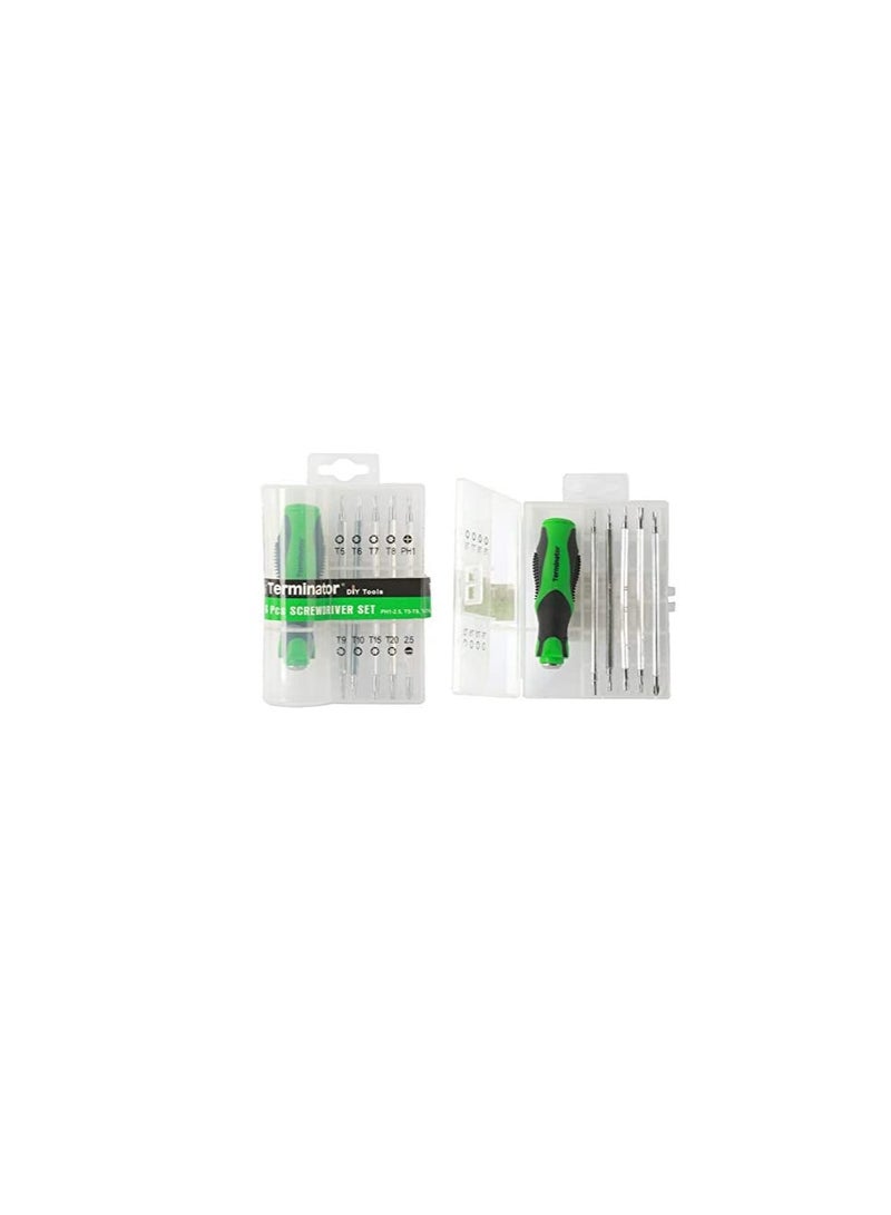 Terminator Terminator Screwdriver 6Pcs Set, 5 Roots Various Heads, Rubberized Green Soft Handle TTSD 326  - Image 3