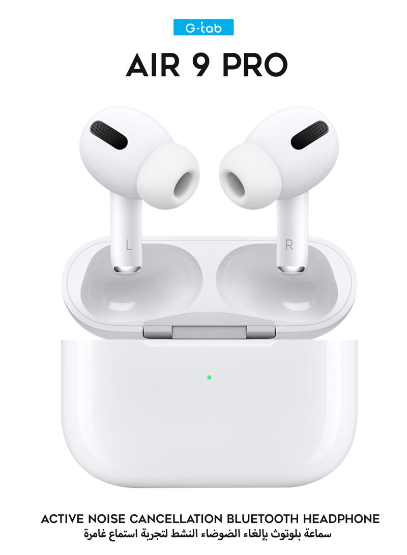 G-TAB Air 9 Pro True Wireless Earbuds, Active Noise Cancellation, Bluetooth 5.3, 13mm Big Bass Drivers, Touch Control, USB-C Charging Case - Image 1