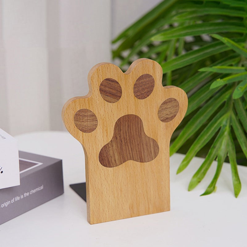 2Pcs Book Display Wood Stand Countertop Cartoon Bookend Magazine Storage Baffle - Image 1