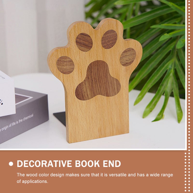 2Pcs Book Display Wood Stand Countertop Cartoon Bookend Magazine Storage Baffle - Image 5