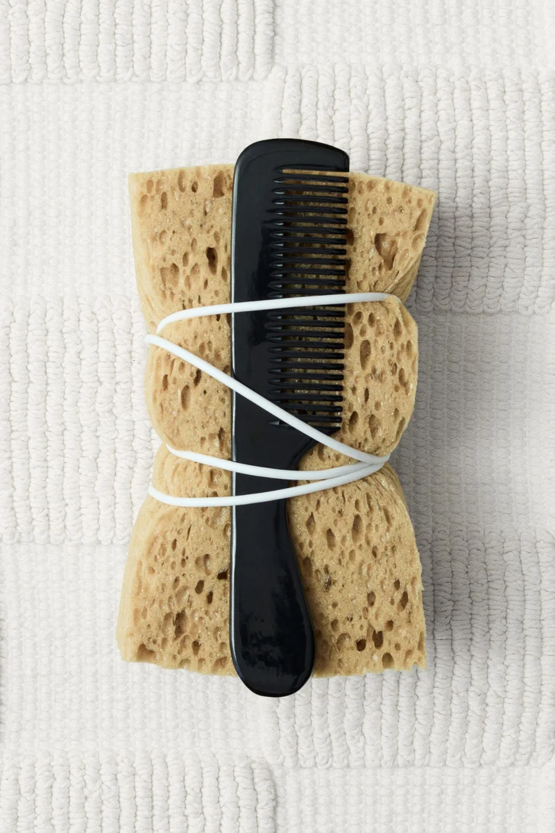 اتش اند ام سجادة للحمام بنمط مربعات