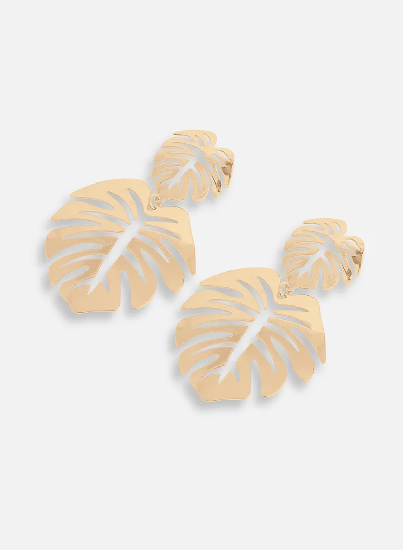 سوهي مطلية بالذهب مصمم الطرف انخفاض القرط