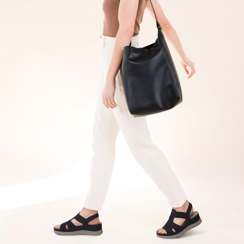 SHIBEVER Black Wedge Sandals Women Comfortable: Sandals for Women 2026 Dressy Summer Ankle Strap Open Toe Low Heel Platform Wedges Shoes Size 8 - Image 2