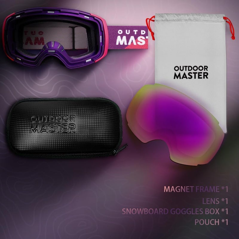 OutdoorMaster Ski Goggles PRO - Frameless, Interchangeable Lens 100% UV400 Protection Snow Goggles for Men & Women - Image 4