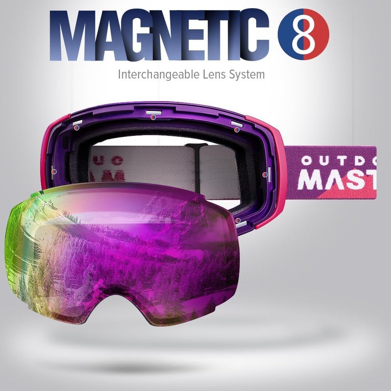 OutdoorMaster Ski Goggles PRO - Frameless, Interchangeable Lens 100% UV400 Protection Snow Goggles for Men & Women - Image 2