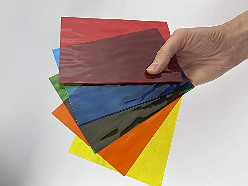 Unicoshape 12 Sheets Stained Glass Pack, 6" X 4" Cathedral Art Mosaic Glass Tiles for Crafts, Mixed Texture - Image 4