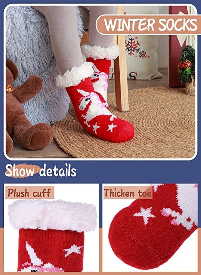 KETKAR Baby Boy Girl Winter Thick Fur Cozy Socks Toddler Anti-Slip Cuff Ankle Socks_Pack Of 01_Sck006(3-7 Years,Multicolour4) - Image 2