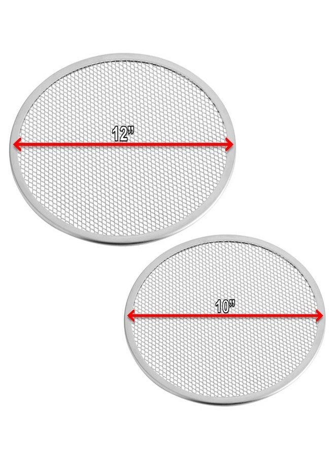 Bits N Things Pizza Screen | Seamless Round Aluminum Mesh | Baking Tray for Home Kitchen Restaurant | (2 Each (4 Total), 10 & 12 Inch) - Image 3
