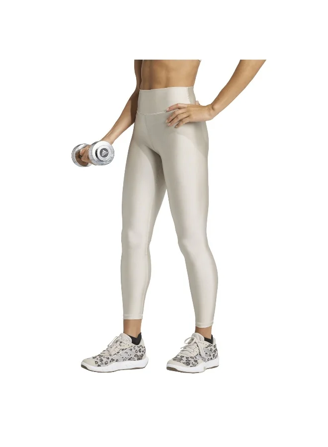 Adidas Opt Ess Shine L Grey Training Tights For Women 2XS