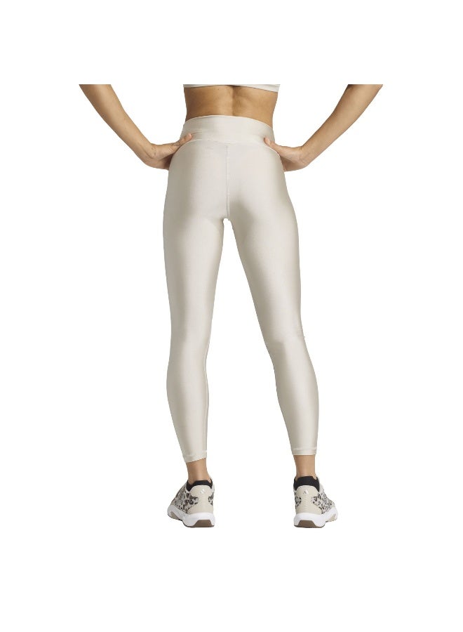 Adidas Opt Ess Shine L Grey Training Tights For Women 2XS - Image 3