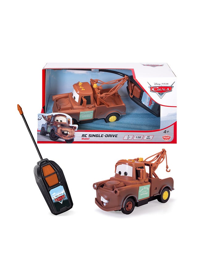 Disney Pixar Cars Tow Mater Single Drive Remote Controlled Truck, 1:32 Scale, Brown