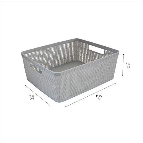 Simplify 10 Piece Organizing Set | Multiple Size Bins | Multipurpose | Office | Desk | Dorm | Bathroom | Storage Basket | Small Items | Accessories | Grey - Image 5