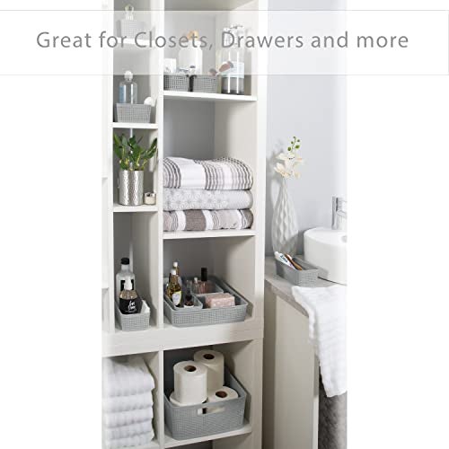 Simplify 10 Piece Organizing Set | Multiple Size Bins | Multipurpose | Office | Desk | Dorm | Bathroom | Storage Basket | Small Items | Accessories | Grey - Image 4