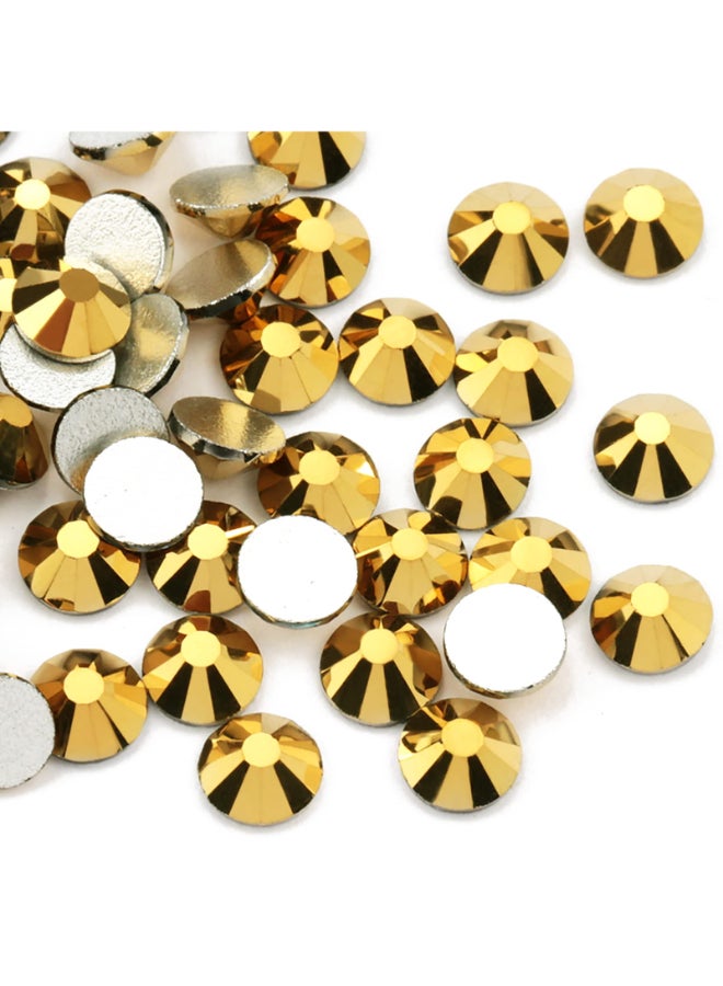 Dowarm 1440 Pieces SS16 Flatback Rhinestones 4MM Glass Crystal Rhinestones for Craft Nails Dance Costumes Flat Back Nail Crystals Non Hotfix Rhinestone SS16 4MM Bright Gold - Image 3