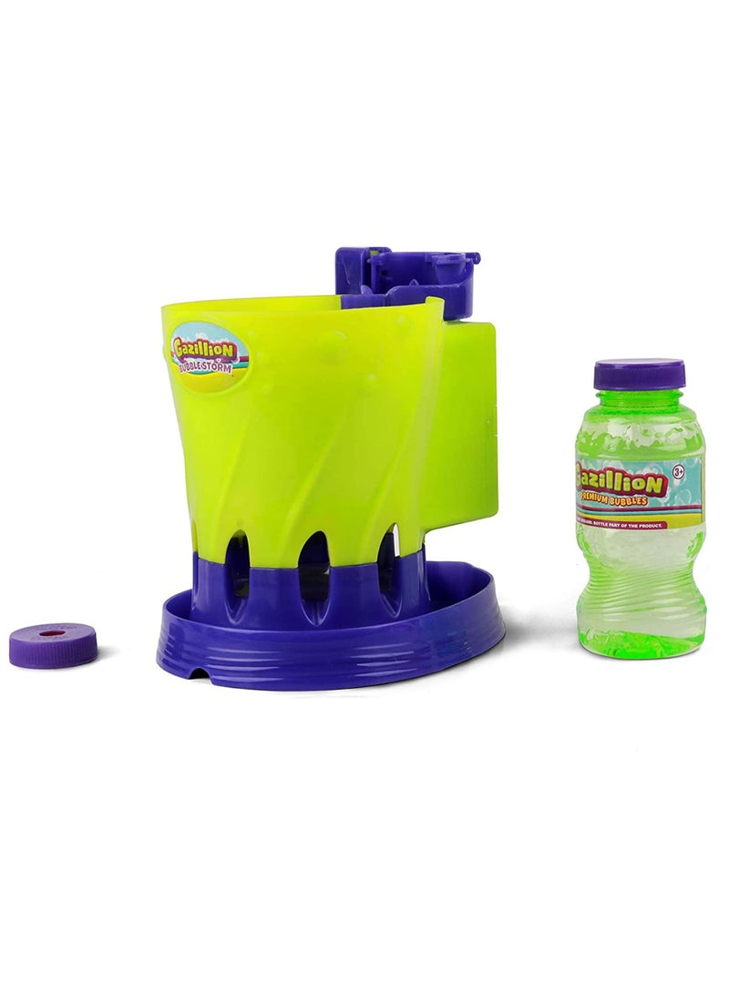 Gazillion آلة عاصفة فقاعات غازليون مع محلول فقاعات 8 أونصات، تعمل بالبطارية | فقاعات ألعاب | لعب في الهواء الطلق | هدايا حفلات للأطفال | منفاخ فقاعات | هدية للأطفال والبالغين - Image 1