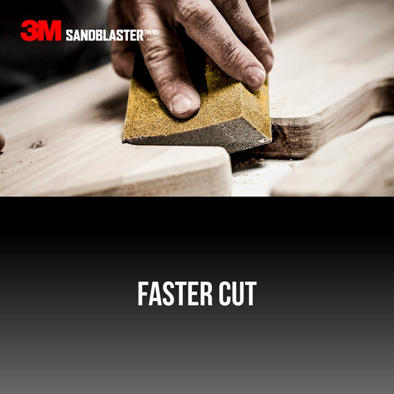 3M SandBlaster Sanding Sponge, Maroon, 3.75 in. x 2.5 in. x 1 in., 100 Grit - Image 4