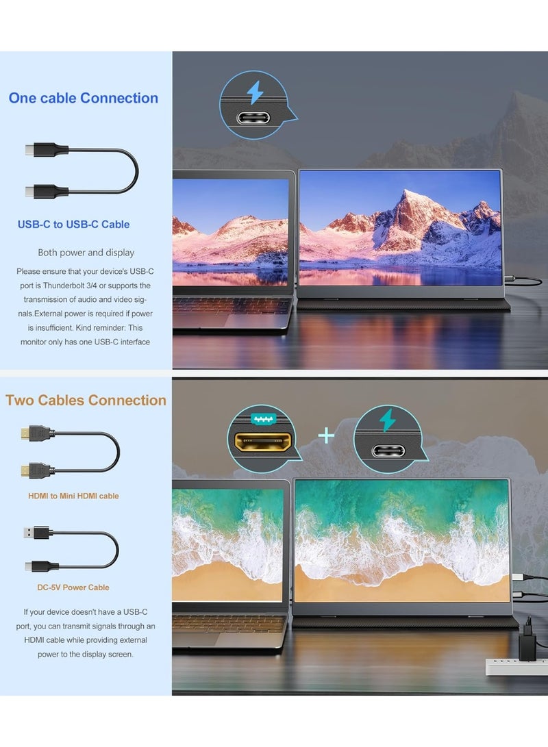 COOLHOOD Portable Monitor 15.6'' – Lightweight & Easy-to-Use FHD Travel Screen – Perfect Second Display for Laptop, PC & Gaming - Image 2