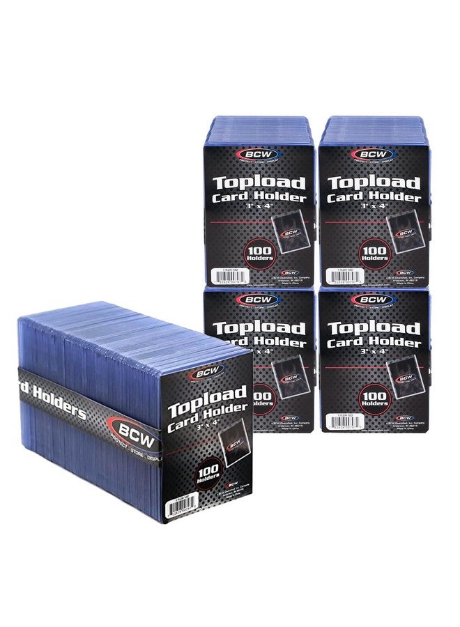 BCW 3X4 Standard Topload Card Holders - 500 Pack | Toploader Hard Plastic Card Sleeves For Baseball, Football, Basketball, Pokemon, Mtg Cards | Clear Card Protector Sleeves - Image 1