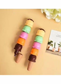 Y&D Funny Highlighter Colorful Ice Cream 1 Box 6 Pcs 5 Colors Pastel Set Cute Silicone Pen for Adult Kid Student Writing Graffiti School Office Supplies  - Image 3