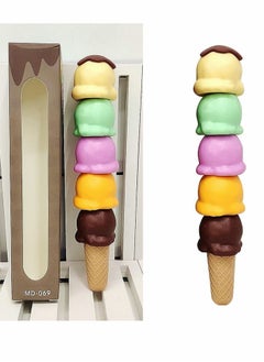 Y&D Funny Highlighter Colorful Ice Cream 1 Box 6 Pcs 5 Colors Pastel Set Cute Silicone Pen for Adult Kid Student Writing Graffiti School Office Supplies  - Image 1