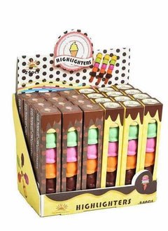 Y&D Funny Highlighter Colorful Ice Cream 1 Box 6 Pcs 5 Colors Pastel Set Cute Silicone Pen for Adult Kid Student Writing Graffiti School Office Supplies  - Image 4