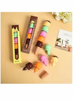 Y&D Funny Highlighter Colorful Ice Cream 1 Box 6 Pcs 5 Colors Pastel Set Cute Silicone Pen for Adult Kid Student Writing Graffiti School Office Supplies  - Image 2