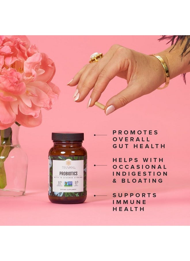 Truvani Probiotic Supplement | 30 Servings | 15 Billion CFU | 15 Diverse Strains for Digestive, Immune & Brain Health Support | Shelf-Stable Vegan Capsules | Non-GMO, No Fillers - pzsku/ZC5F3CECFF245A49C9BE7Z/45/_/1739882450/f07e6f9c-07cc-4401-8ccd-9ae632e4c352