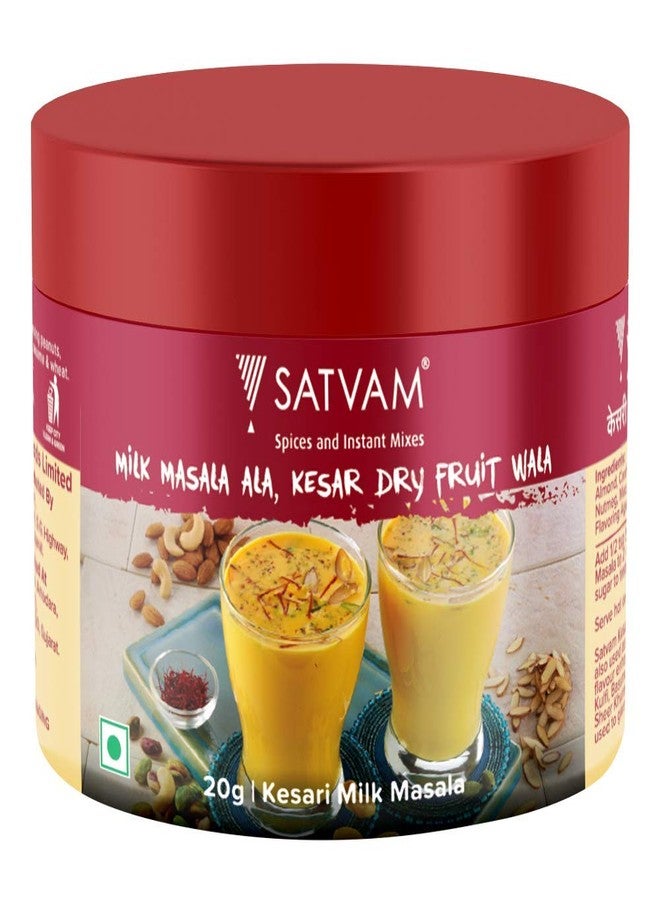 Satvam Kesari Milk Masala, 20g | Doodh Powder Enriched with Dry Fruits and Saffron/Kesar - Image 1