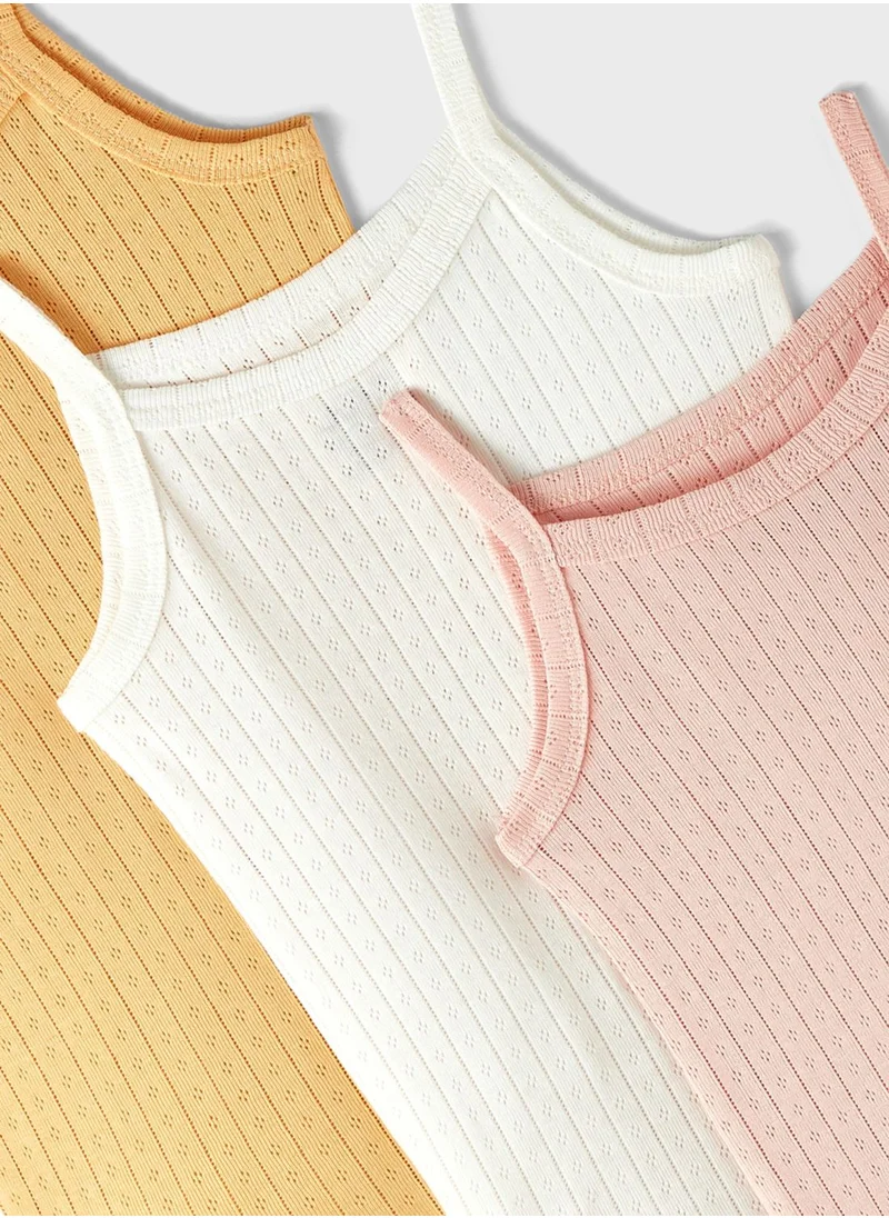 جون Kids 3 Pack Openwork Strappy Onesies