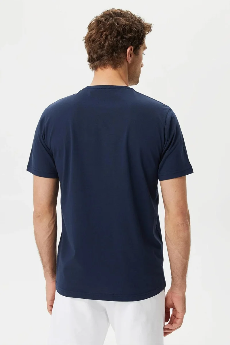 نوتيكا Cotton Logo Printed Crew Neck Standard Fit T Shirt Men's T Shirt V35531T 4Nv