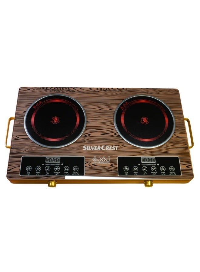 SILVER CREST 3500W Infrared Double Burner Electric Cooktop | LED Display, 10 Power Levels, Touch Control | Universal Cookware Compatibility | Built-in Safety Timer | High-Efficiency Kitchen Stove - Image 1