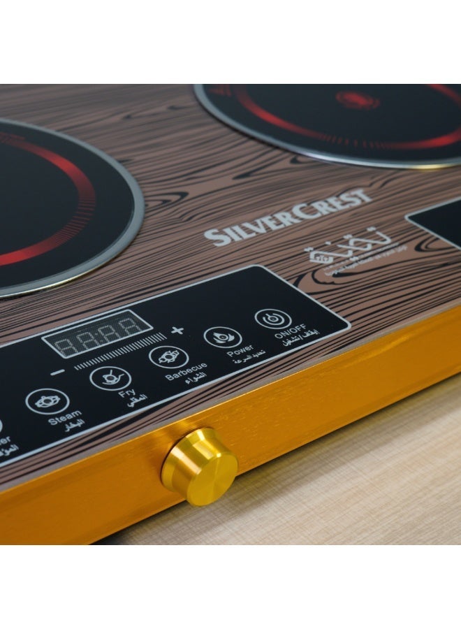 SILVER CREST 3500W Infrared Double Burner Electric Cooktop | LED Display, 10 Power Levels, Touch Control | Universal Cookware Compatibility | Built-in Safety Timer | High-Efficiency Kitchen Stove - Image 3
