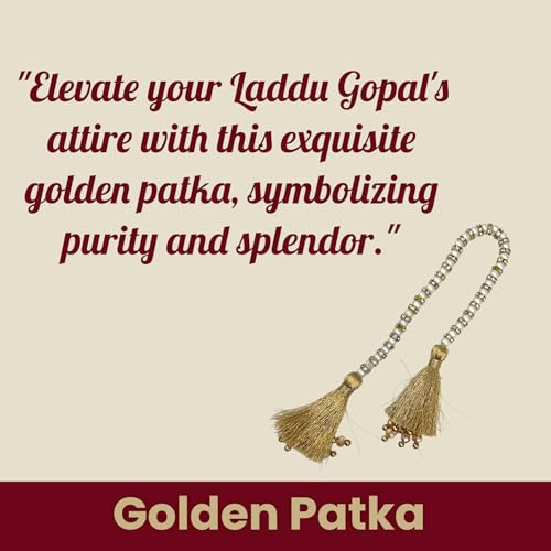 Vrindavanstore.in Janmashtami Special Maroon & Golden Laddu Gopal Poshak Set – Premium Dress with Golden Patchwork, Pagdi, Patka & Choli for Kanha Ji/Krishna Ji/Thakur Ji (Size No- 04) - Image 4