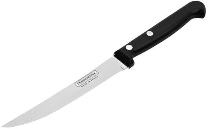 Kitchen Knife - High quality stainless steel blade 15cm extremely sharp with black grip handle, ideal for professional chefs or home cooking versatile slicing and cutting tasks
