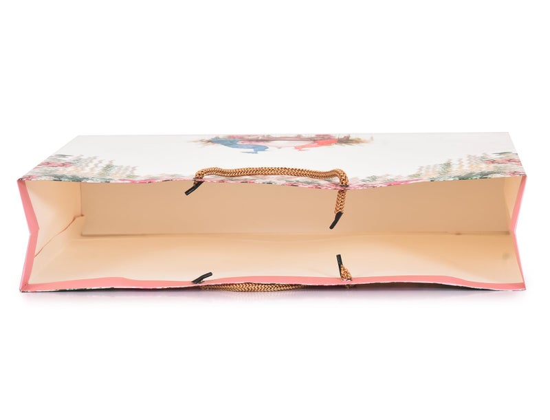 PPJ ® - WEDDING PEACOCK PAIR (10 Pcs.) PAPER CARRY BAG, 14 Inch X 10 Inch X 4 Inch for DIWALI/WEDDING/FUNCTION/BIRTHDAY/RETURN GIFTS/CHRISTMAS/GIFT BAGS/GIFT COVERS (Pack of 10) - Image 5