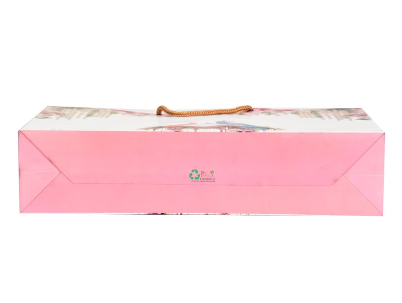 PPJ ® - WEDDING PEACOCK PAIR (10 Pcs.) PAPER CARRY BAG, 14 Inch X 10 Inch X 4 Inch for DIWALI/WEDDING/FUNCTION/BIRTHDAY/RETURN GIFTS/CHRISTMAS/GIFT BAGS/GIFT COVERS (Pack of 10) - Image 4