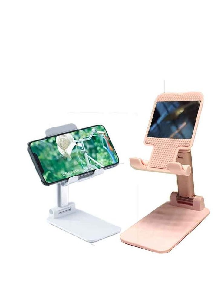 Generic Cell Phone Stand, Adjustable Foldable Portable Desktop Stand, Phone Holder Stand for Desk, Sturdy Aluminum Metal Stand for Phone/iPad/Kindle/Tablet/Switch (Multicolor)  - Image 2