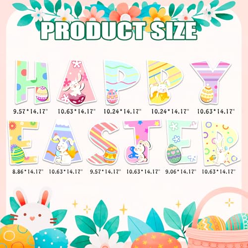 GRMIKBU Cute Easter Decorations Outdoor Yard Signs,Large Yard Stakes Signs Eggs,Easter Lawn Decoration for Family Friendly Kids Home Party Plastic Easter Yard Stakes - Image 2