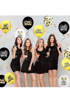 Brain Giggles Brain Giggles 18th Birthday Balloon set - Black and Gold - 12pcs  - Image 5