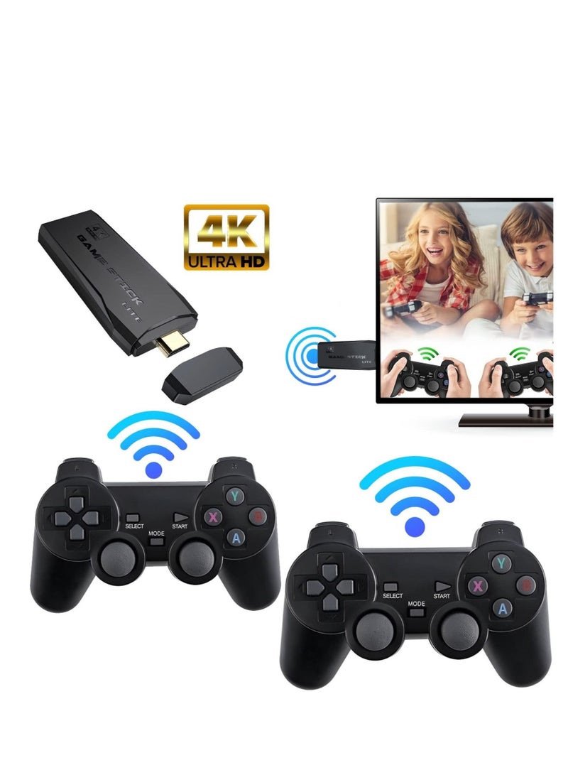 Wireless Retro Game Console Stick, 4K HDMI Output, Plug and Play Video Game Stick, Built in 10000+ Games, 9 Classic Emulators with Dual 2.4G Wireless Controllers (64G)  - Image 1