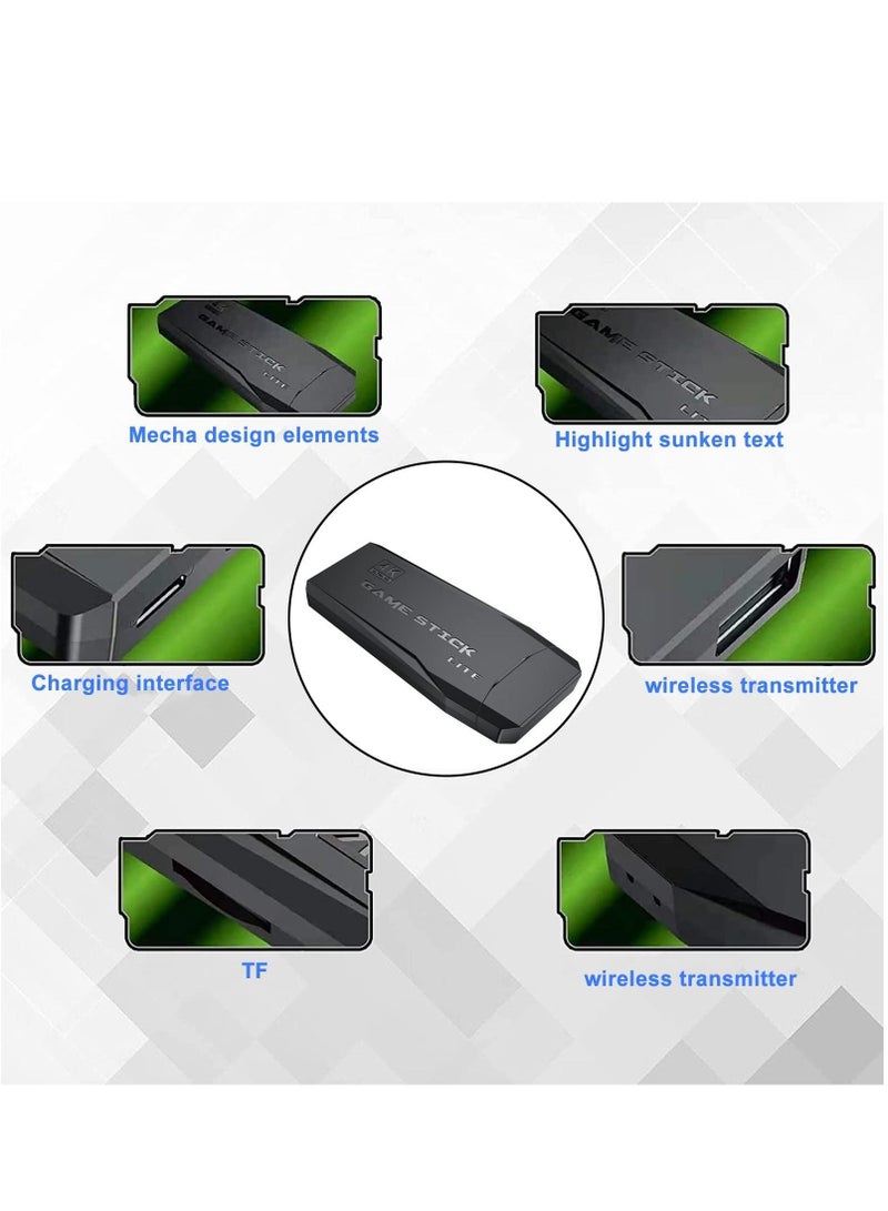 Wireless Retro Game Console Stick, 4K HDMI Output, Plug and Play Video Game Stick, Built in 10000+ Games, 9 Classic Emulators with Dual 2.4G Wireless Controllers (64G)  - Image 5