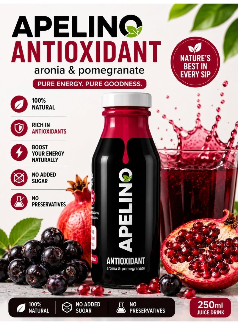 APELINO Aronia & Pomegranate - Natural Fruit Juice Drink 250 ml - Image 1