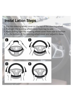 RATSAW Car Steering Wheel Cover Breathable Anti Slip Elastic Stretch Steering Wheel Cover Steering Wheel Universal 36 to 38 CM for Most of Cars  - Image 4