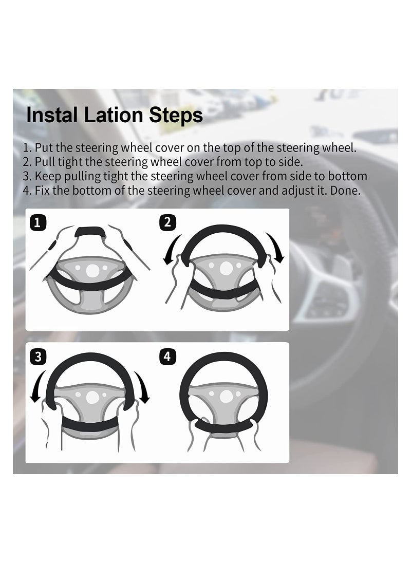 RATSAW Car Steering Wheel Cover Breathable Anti Slip Elastic Stretch Steering Wheel Cover Steering Wheel Universal 36 to 38 CM for Most of Cars  - Image 4