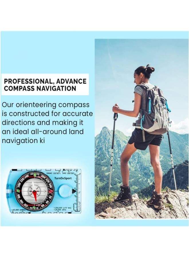 2 Pcs Outdoor Compass with Adjustable Declination,Magnifier,Ruler,Scale. Multifunctional Orienteering Waterproof Compass for Map Reading, Navigation, Hiking - Image 4