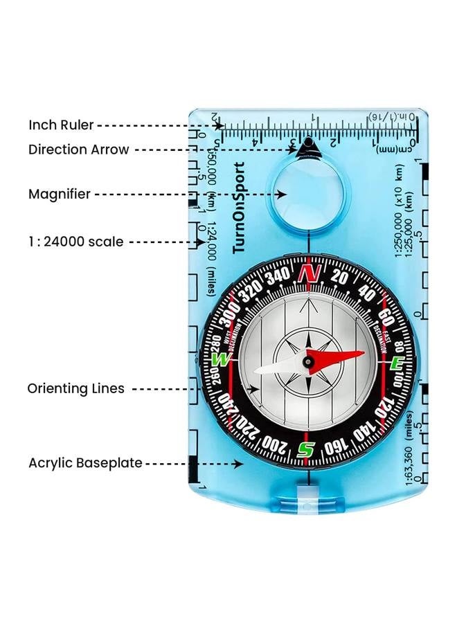 2 Pcs Outdoor Compass with Adjustable Declination,Magnifier,Ruler,Scale. Multifunctional Orienteering Waterproof Compass for Map Reading, Navigation, Hiking - Image 3