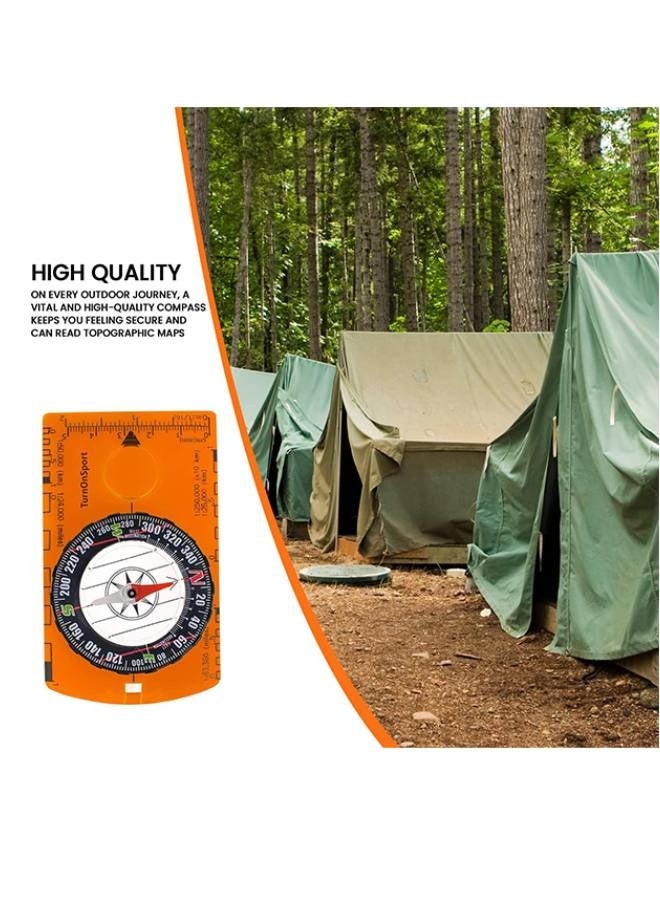 2 Pcs Outdoor Compass with Adjustable Declination,Magnifier,Ruler,Scale. Multifunctional Orienteering Waterproof Compass for Map Reading, Navigation, Hiking - Image 5