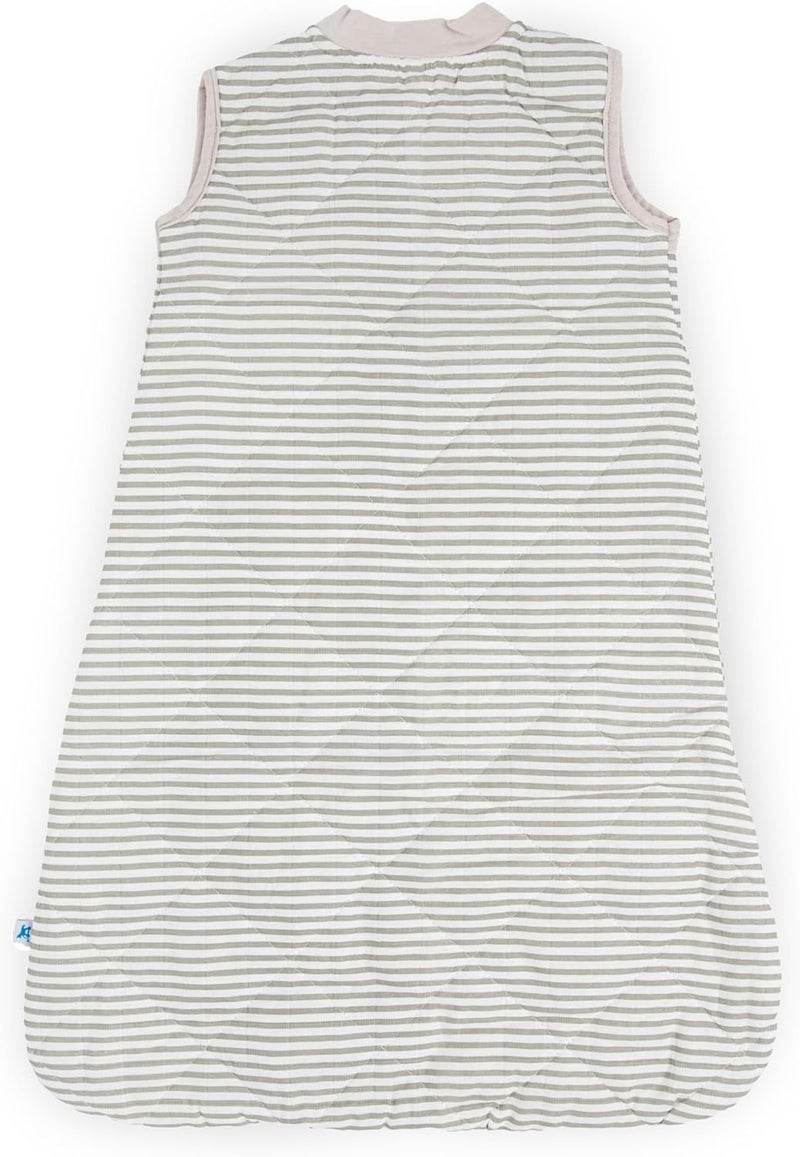 Little Unicorn Cotton Muslin Quilted Sleep Bag - Small, Grey Stripe - Image 3