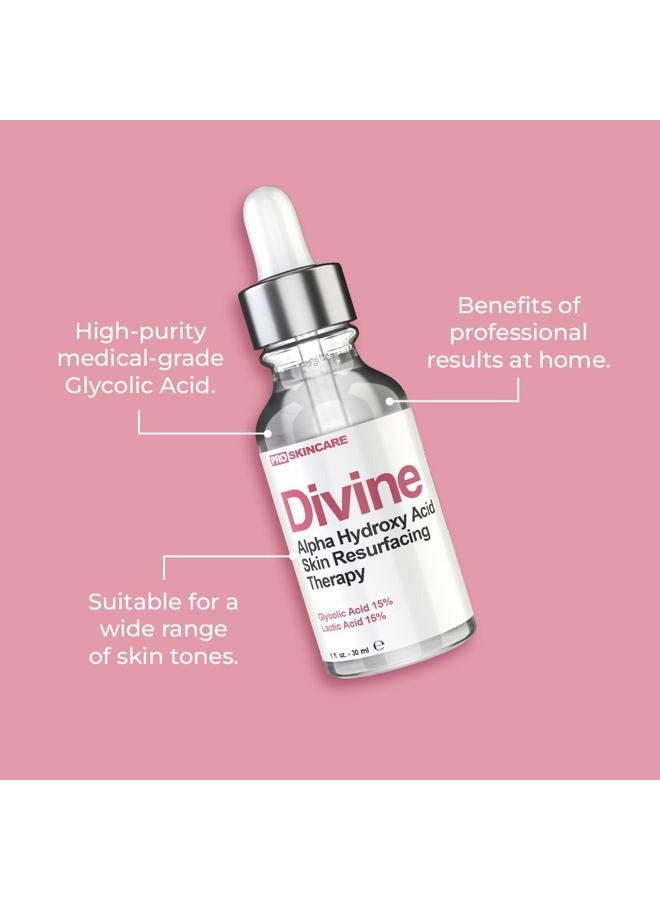 DIVINE DERRIERE Glycolic Acid & Lactic Acid Peeling Solution - SKIN PERFECTING 30% AHA Liquid, Professional Grade Chemical Face Peel for Acne Scars, Collagen Boost, Wrinkles, Fine Lines - AHA - 1 fl oz - Image 4